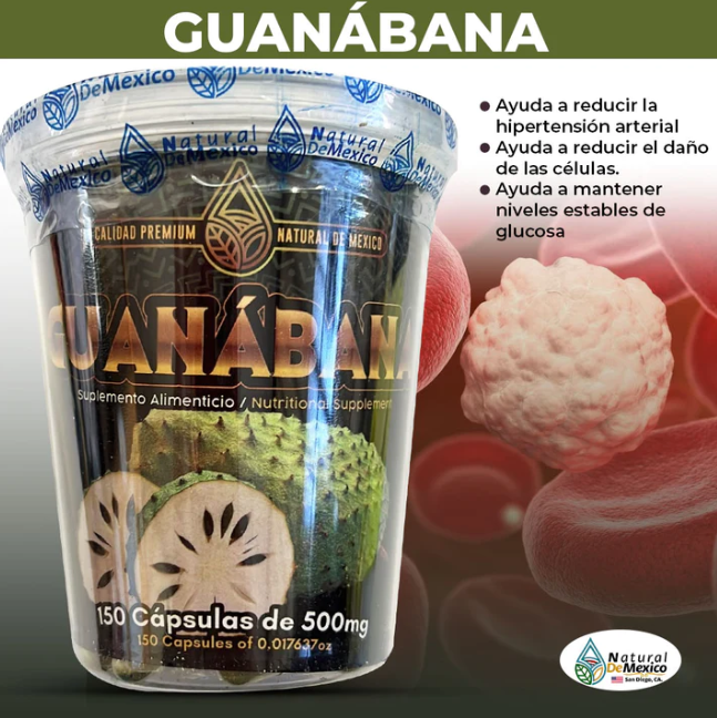 Suplemento Guanabana 150 Capsulas.